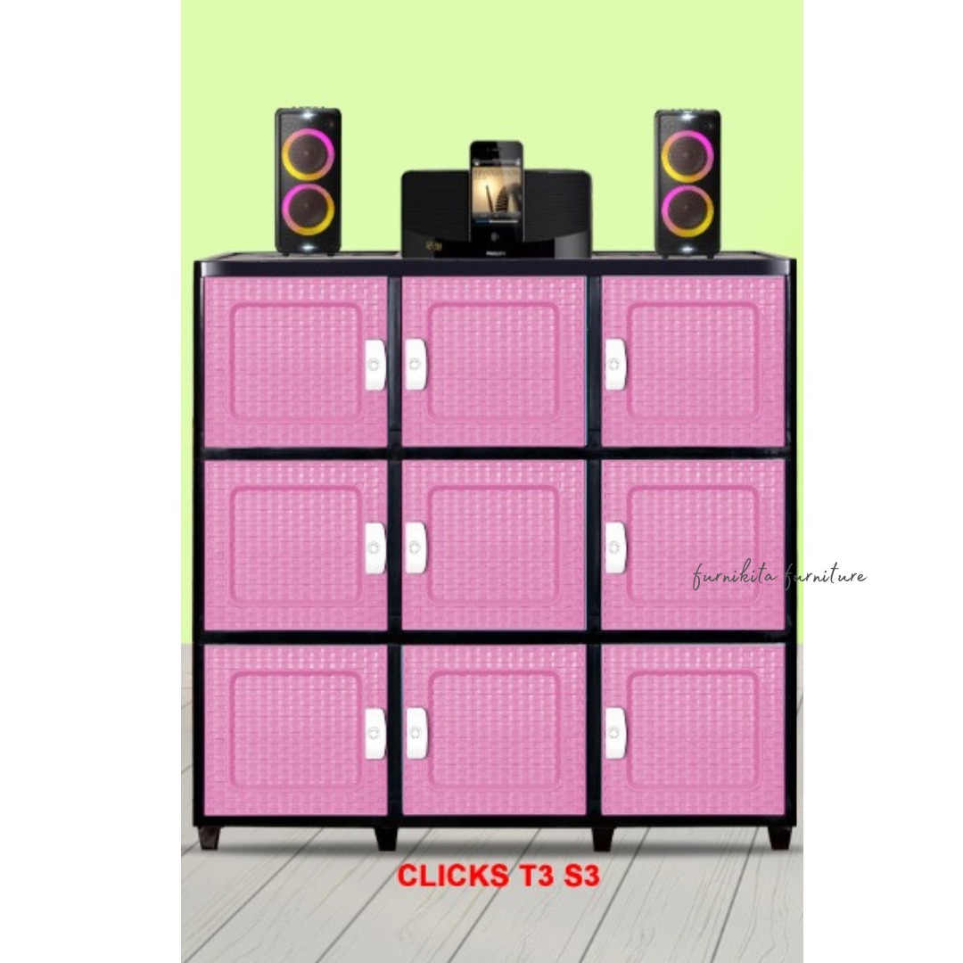 Tabitha Clicks Tower Plastic Wardrobe 3 Susjn 3 / Multipurpose Tv Table [Tabbox] Harga 175,000 rupiah*Gratis Ongkir