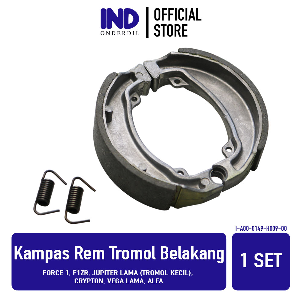 Ind Rear Drum Brake Shoe Parts for Force 1 & F1Zr & Old Jupiter (Small Drum) & Old Crypton & Vega & Alfa Brake Shoe Canvas Brakepad Brake Shoe Pad Harga 53,500 rupiah*Gratis Ongkir