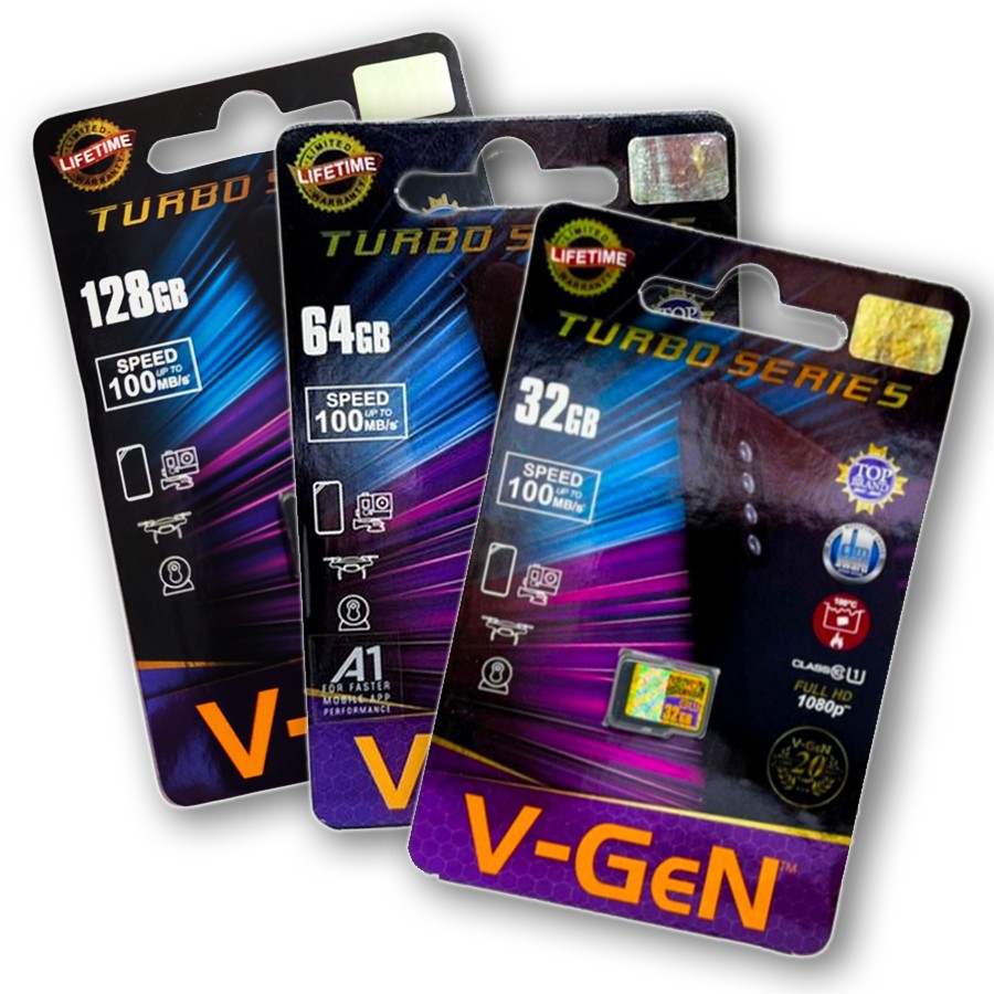 Memory Card V-GeN MicroSD 32 Gb Turbo Series Class10 Harga  92,000 rupiah*Gratis Ongkir