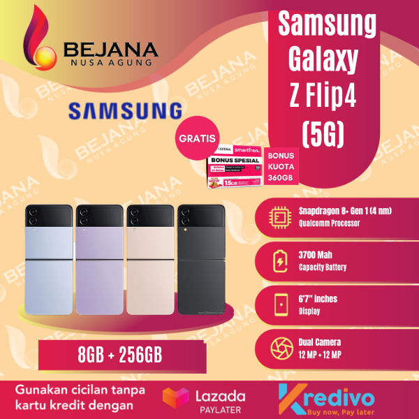 Samsung Galaxy Z Flip4 [5G] Smartphone ( Ram 8GB / Rom 256GB ) Garansi Resmi Harga  12,299,000 Ringgit*Penghantaran Percuma