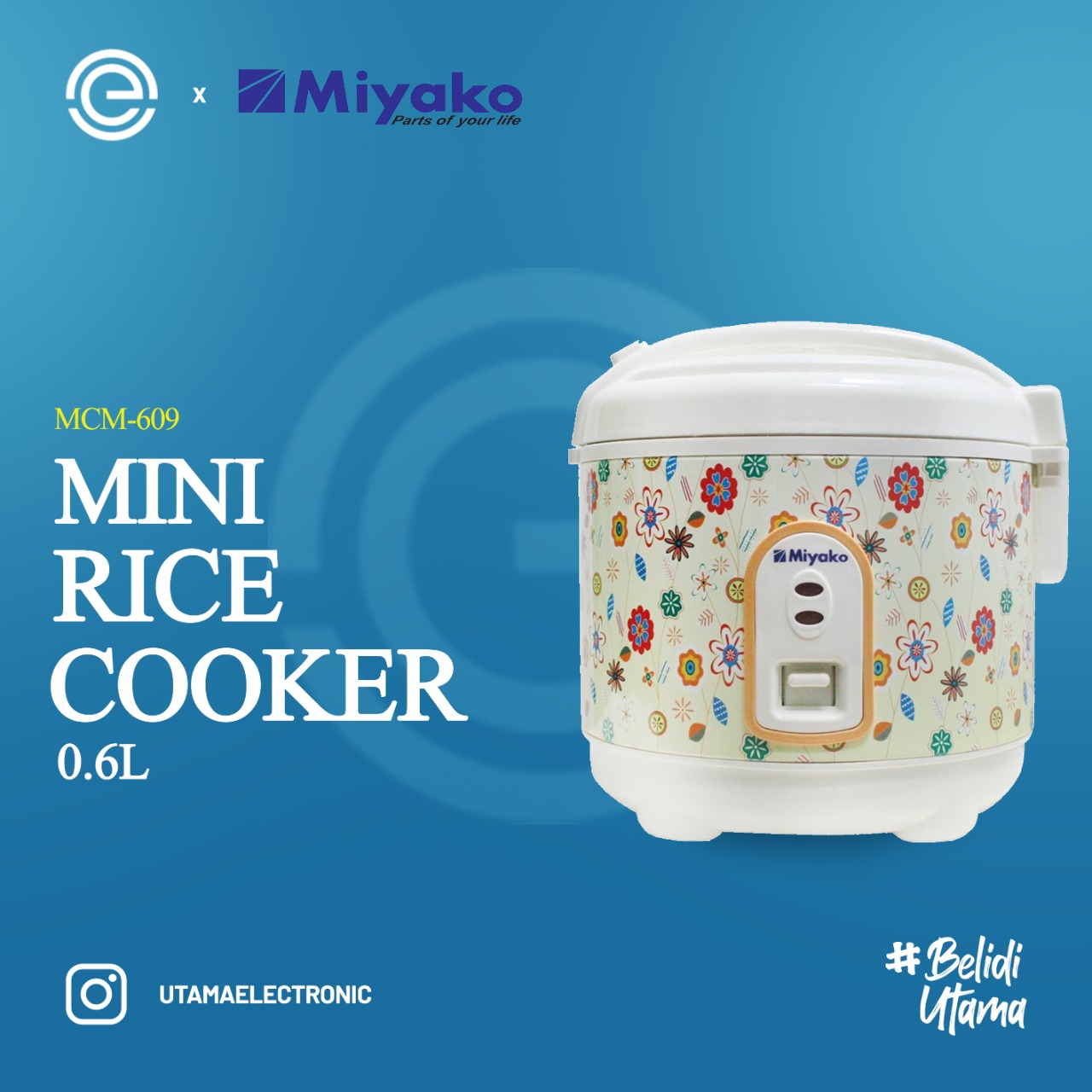 MIYAKO Rice Cooker Mini 0.6L - MCM-609
