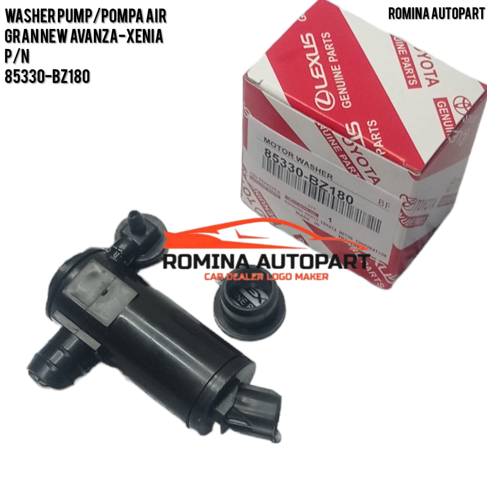 WASHER PUMP POMPA AIR WIPER TOYOTA GRAND NEW AVANZA XENIA | NEW RUSH | CALYA SIGRA ORIGINAL 1PC Harga 59,000 rupiah*Gratis Ongkir