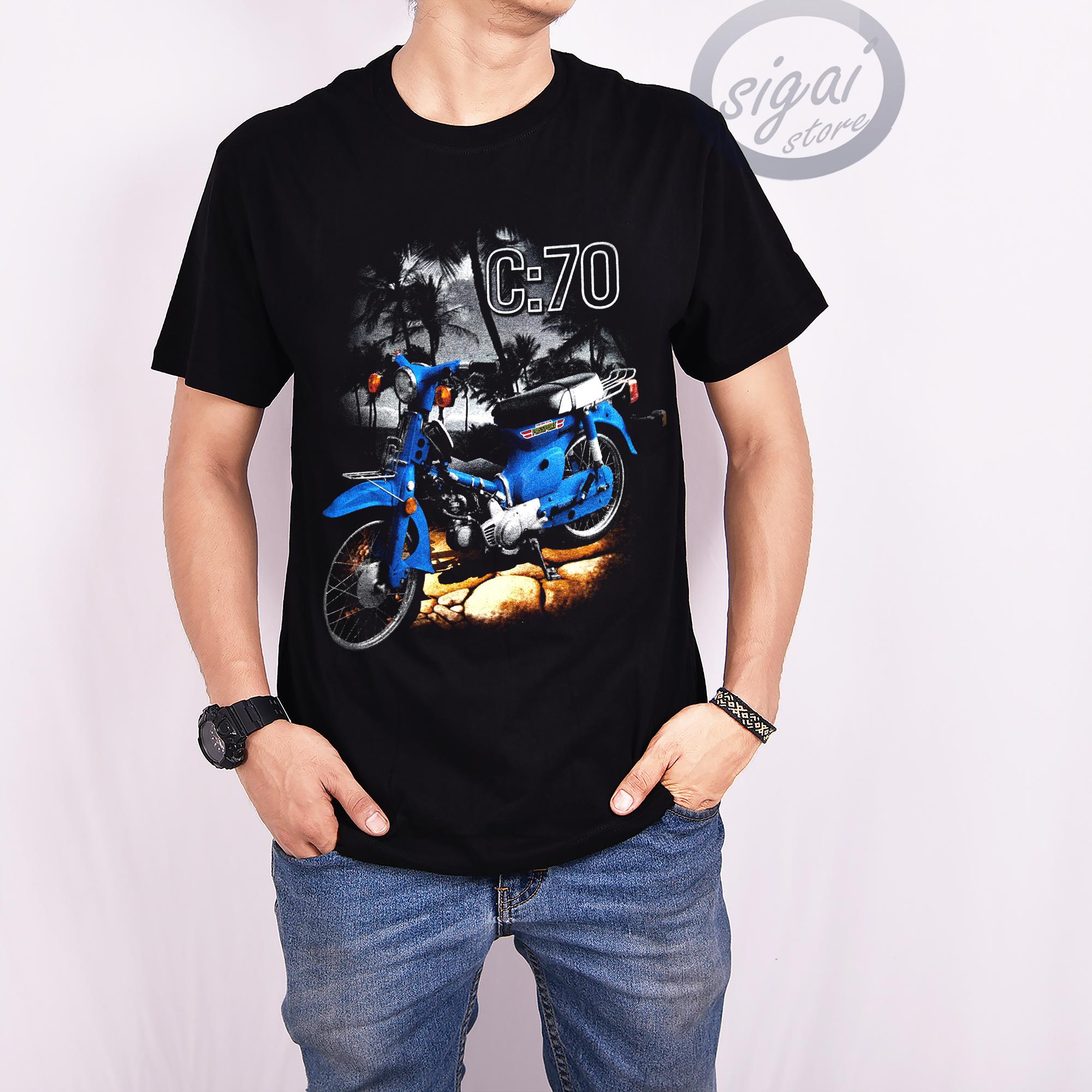 Kaos Honda C70 Kaos Honda Jadul Baju Distro Kaos Kaos Honda Kaos Motor Classic Sigai Lazada Indonesia