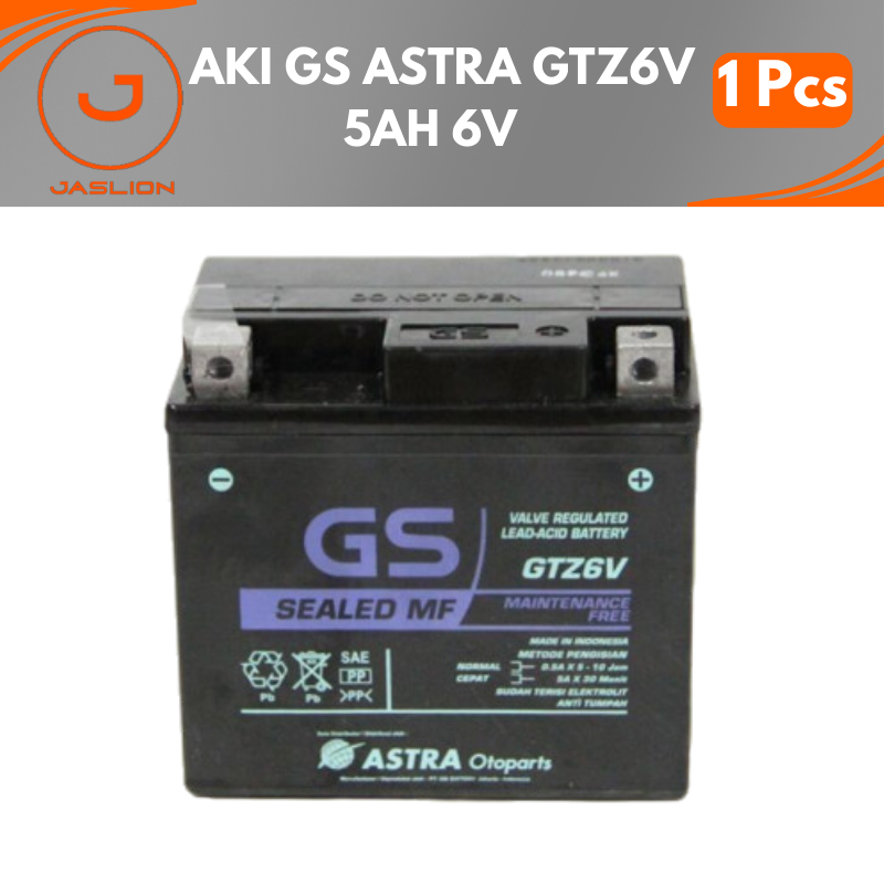 Aki GS Astra MF gtz6v motor Honda beat ESP CB ISS CBR 150 R Sonic 150R Vario 125 150 Harga 330,878 rupiah*Gratis Ongkir