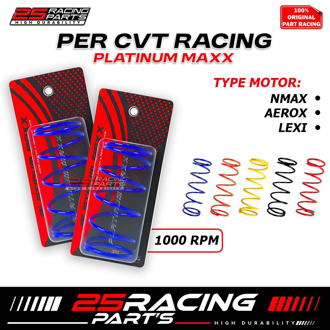 Percvt Racing 1000Rpm Platinum Maxx- Nmax- Aerox- Lexi- Mio M3- Yamaha- Pnp- Harga 99,000 rupiah*Gratis Ongkir