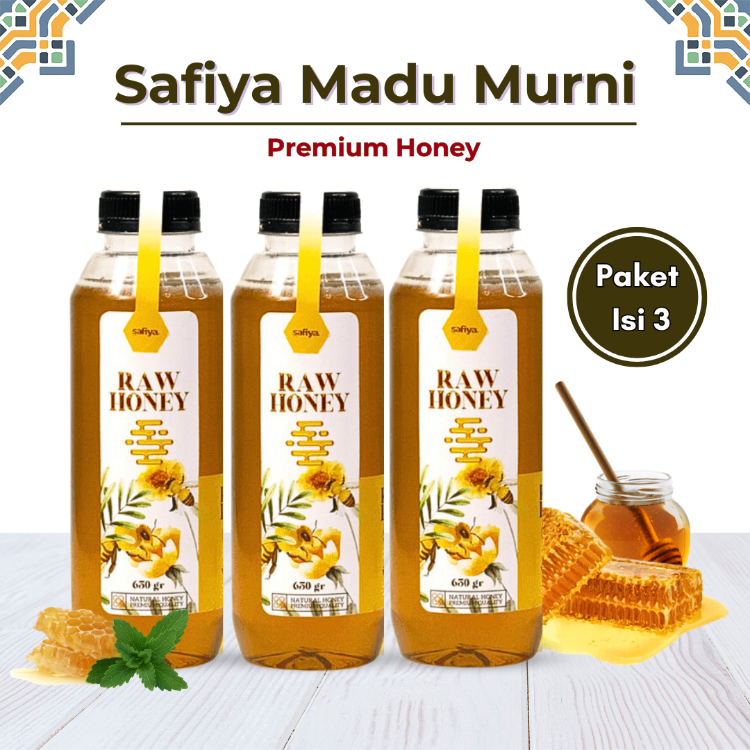 [PAKET HEMAT 3 BOTOL] Safiya Madu Murni Asli | Raw Honey Premium Original