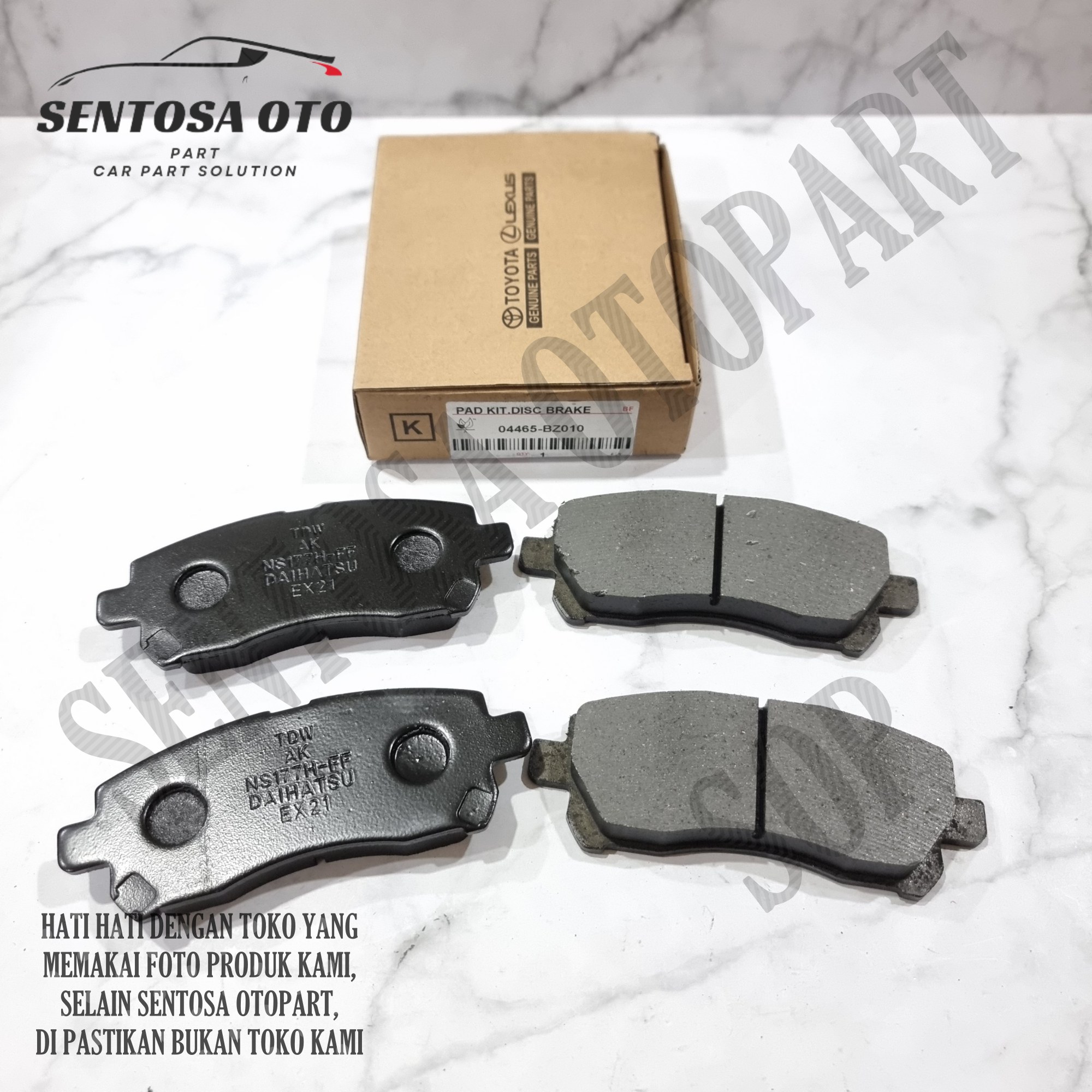 Brake Pad Kampas Rem Depan Avanza Xenia Rush Terios Apv Veloz P/N 04465-BZ010 Harga 75,000 rupiah*Gratis Ongkir
