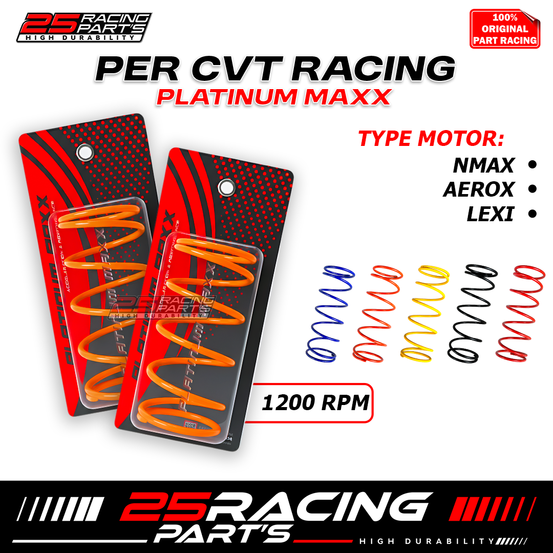 Percvt Racing 1200Rpm Platinum Maxx- Nmax- Aerox- Lexi- Mio M3- Yamaha- Pnp Harga 99,000 rupiah*Gratis Ongkir