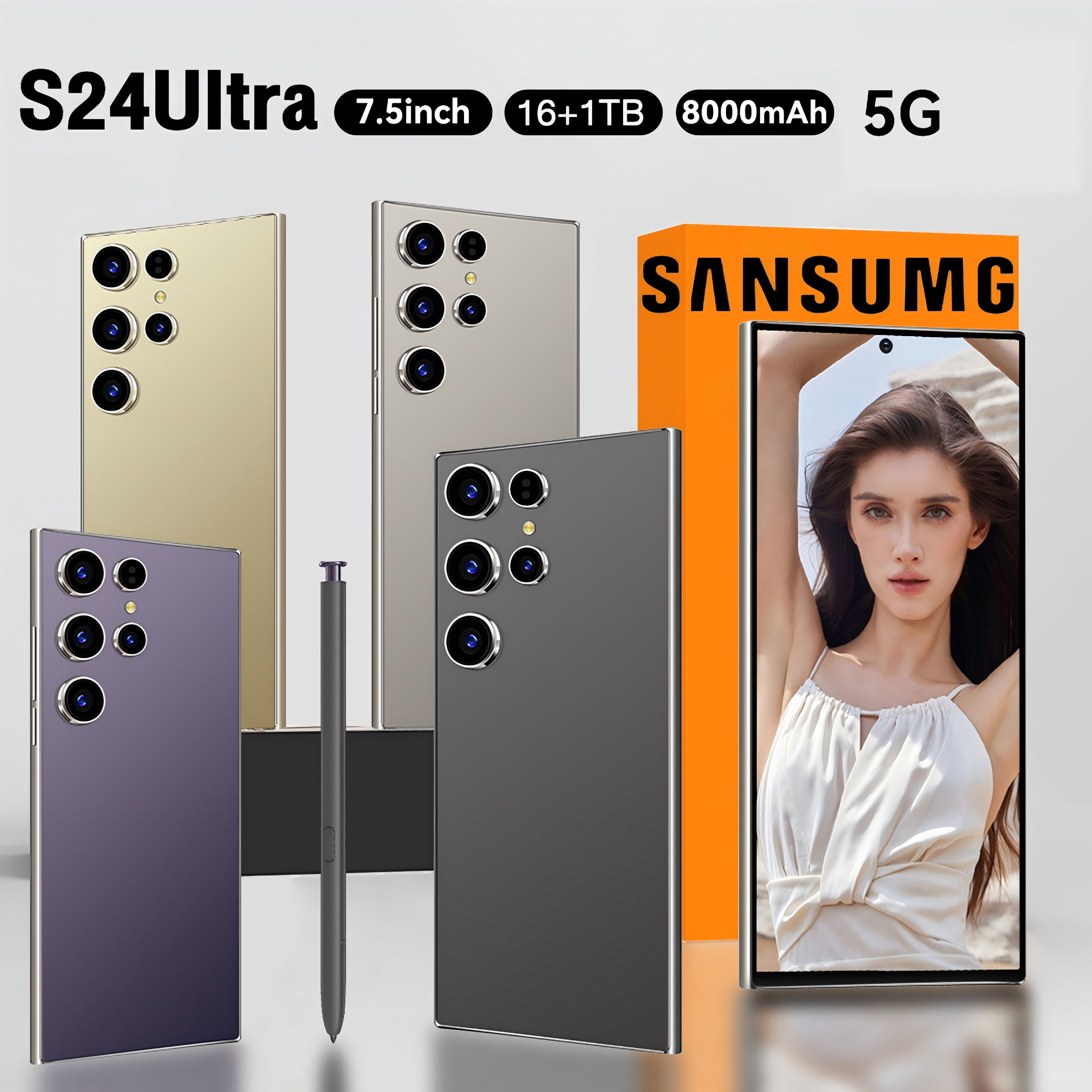 【 2025 new】original HP Samsumg Galaxy S24 + ultra 5g 90Hz 7.5inch smartphone new mobile phone 16GB + 1TB super low price 6800mAh HD camera cellphone clearance Android phone can cod sale Harga  949,000 Ringgit*Penghantaran Percuma