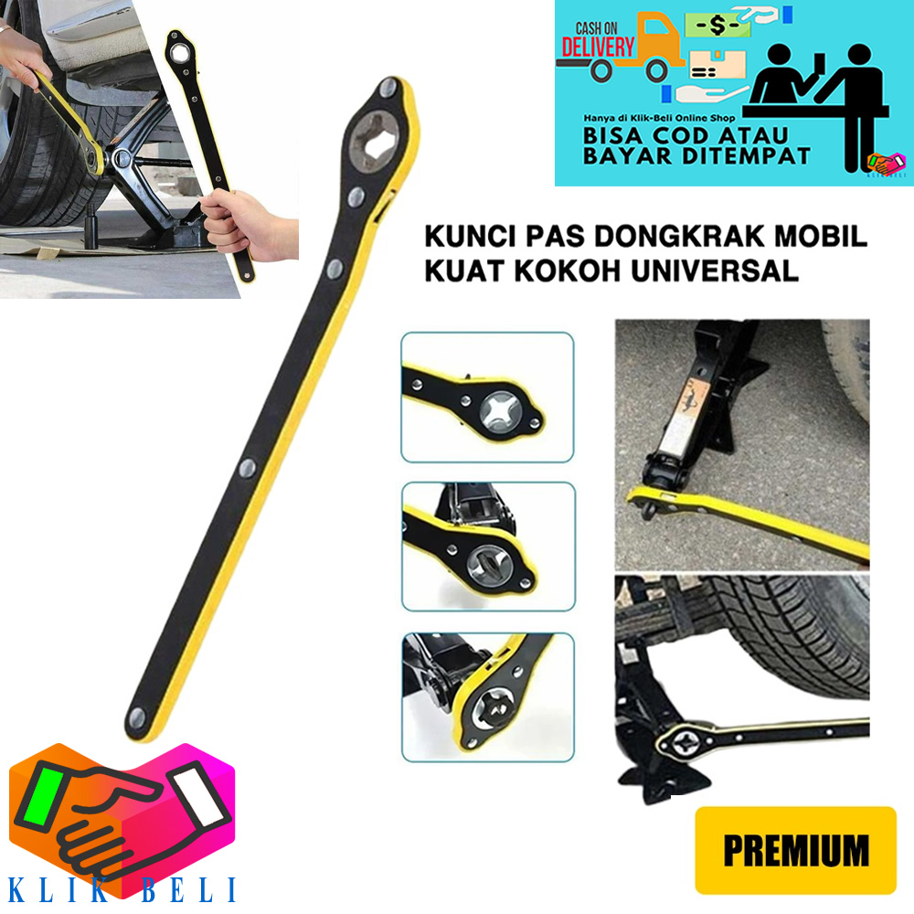 Klik-Beli Kunci Pas Dongkrak Mobil Universal Pemutar Dongkrak Ratchet Wrench Harga 17,496 rupiah*Gratis Ongkir