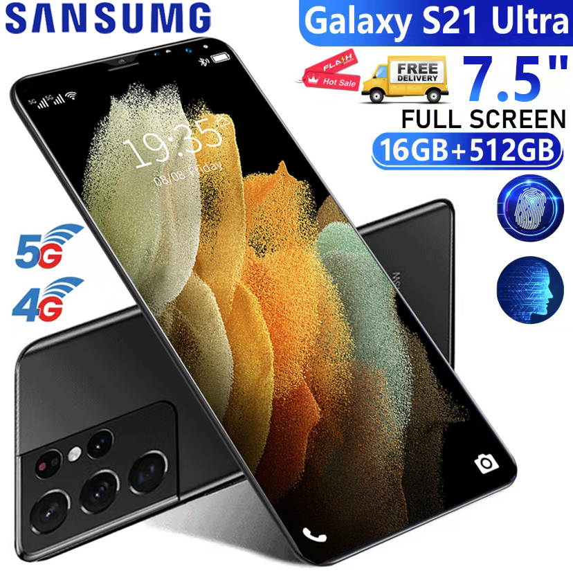 New hp murah SAMSUMG terbaru Galaxy S21+ Ultra handphone 90Hz 7.5inch Smartphone RAM 16GB/512GB 6800mAh HD Kamera cuci gudang Promo Produk Dual SlM S22 Ultra Smartphone Bisa COD Harga 949,000 rupiah*Gratis Ongkir