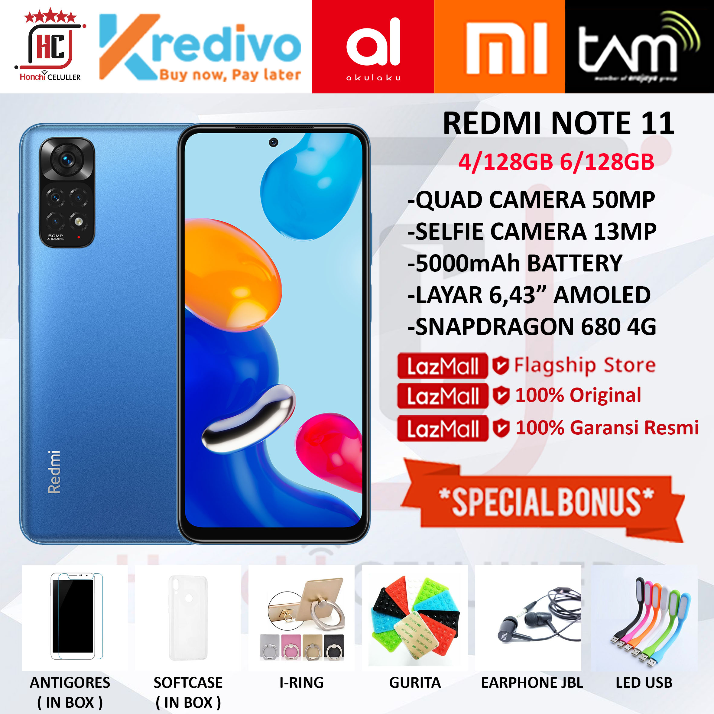 XIAOMI REDMI NOTE 11 6/128 4/128 GARANSI RESMI XIAOMI INDONESIA Harga 2,399,000 rupiah*Gratis Ongkir