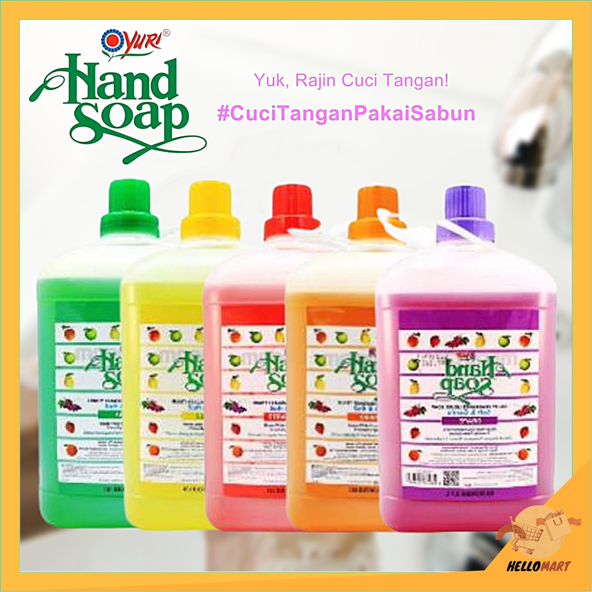 YURI Hand Soap Jerigen 3.7 Liter / YURI Sabun Cuci Tangan / HELLOMARTID