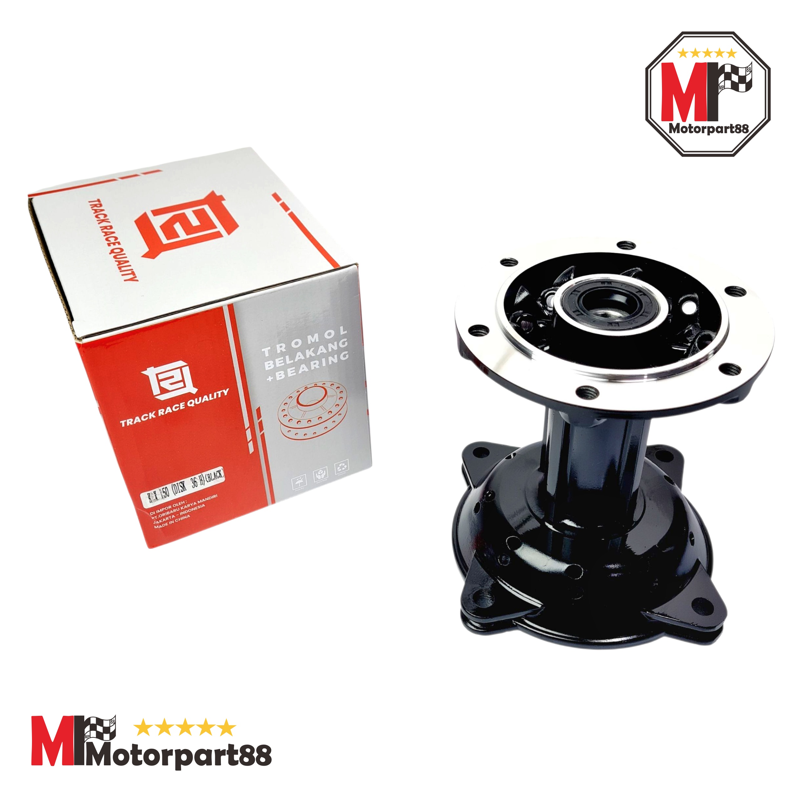 TRQ TRQ back drum tromol KLX 150 36hole black plus bearing TRQ Harga 192,150 rupiah*Gratis Ongkir