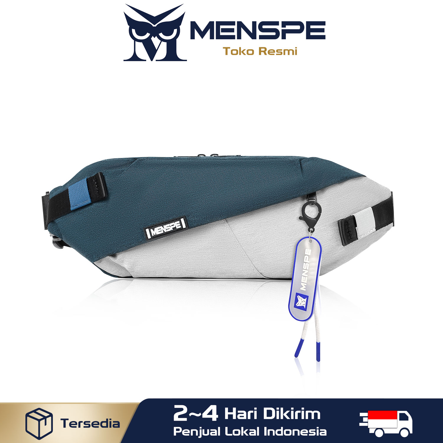 Lazada Indonesia - MENSPE Tas Selempang Pria Tas Pinggang Pria Terbaru Anti Air Tas Bahu Pria dengan Liontin Fashion Messenger Bag Waterproof Sling Shoulder Bag Mini Pouch Crossbdy Bag Tas Dada Cowok Keren Tas Slempang Pria