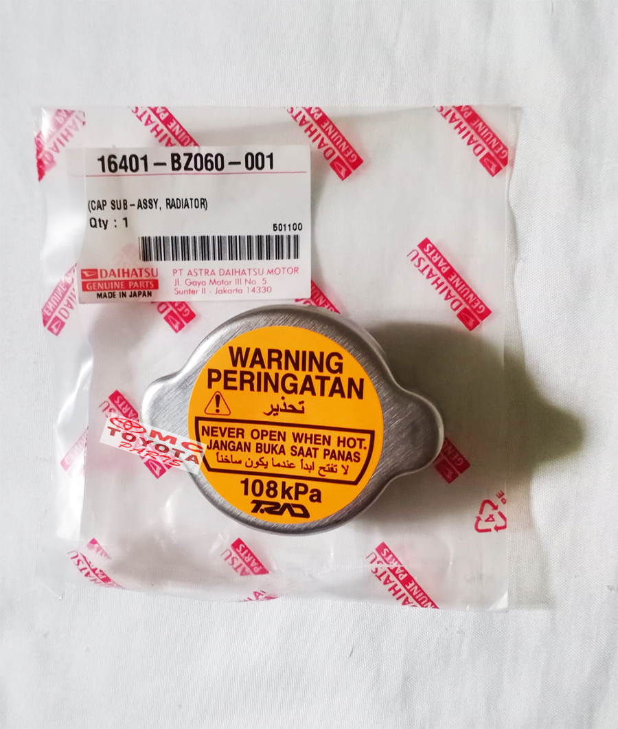 Tutup Cap Radiator Toyota Agya Ayla Calya Sigra 16401-BZ060-001 Harga 60,000 rupiah*Gratis Ongkir