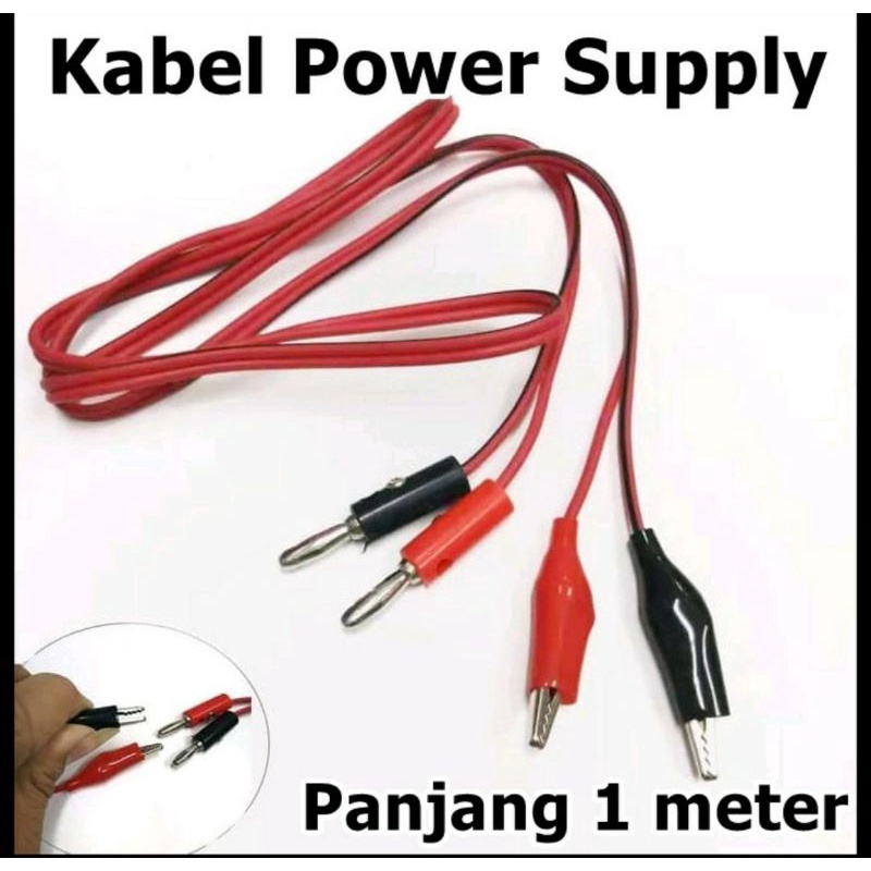 CABLE POWER SUPPLY HITAM MERAH - KABEL POWER SUPLAI SUPLY plus capit dan banana terminal jantan Harga  12,000 rupiah*Gratis Ongkir