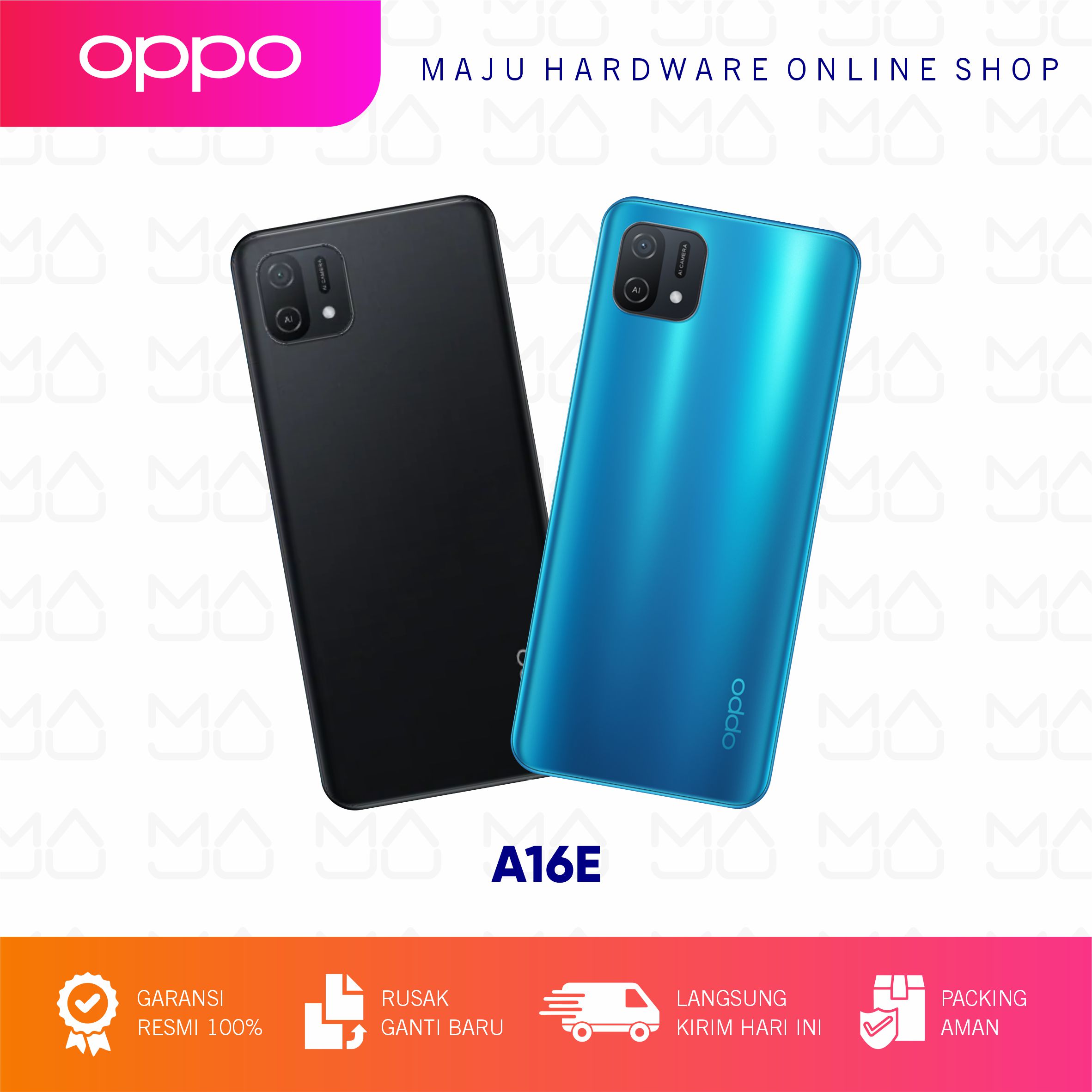 OPPO A16e 3GB/32GB - Garansi Resmi Harga  1,599,000 rupiah*Gratis Ongkir