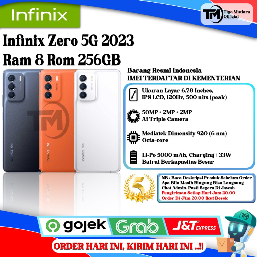 Infinix Zero 5G 2023 Ram 8 Rom 256GB Harga  2,775,000 Ringgit*Penghantaran Percuma