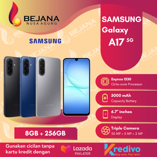 Samsung Galaxy A17 5G ( Ram 8GB + Rom 256GB ) Garansi Resmi Harga 3,699,000 rupiah*Gratis Ongkir
