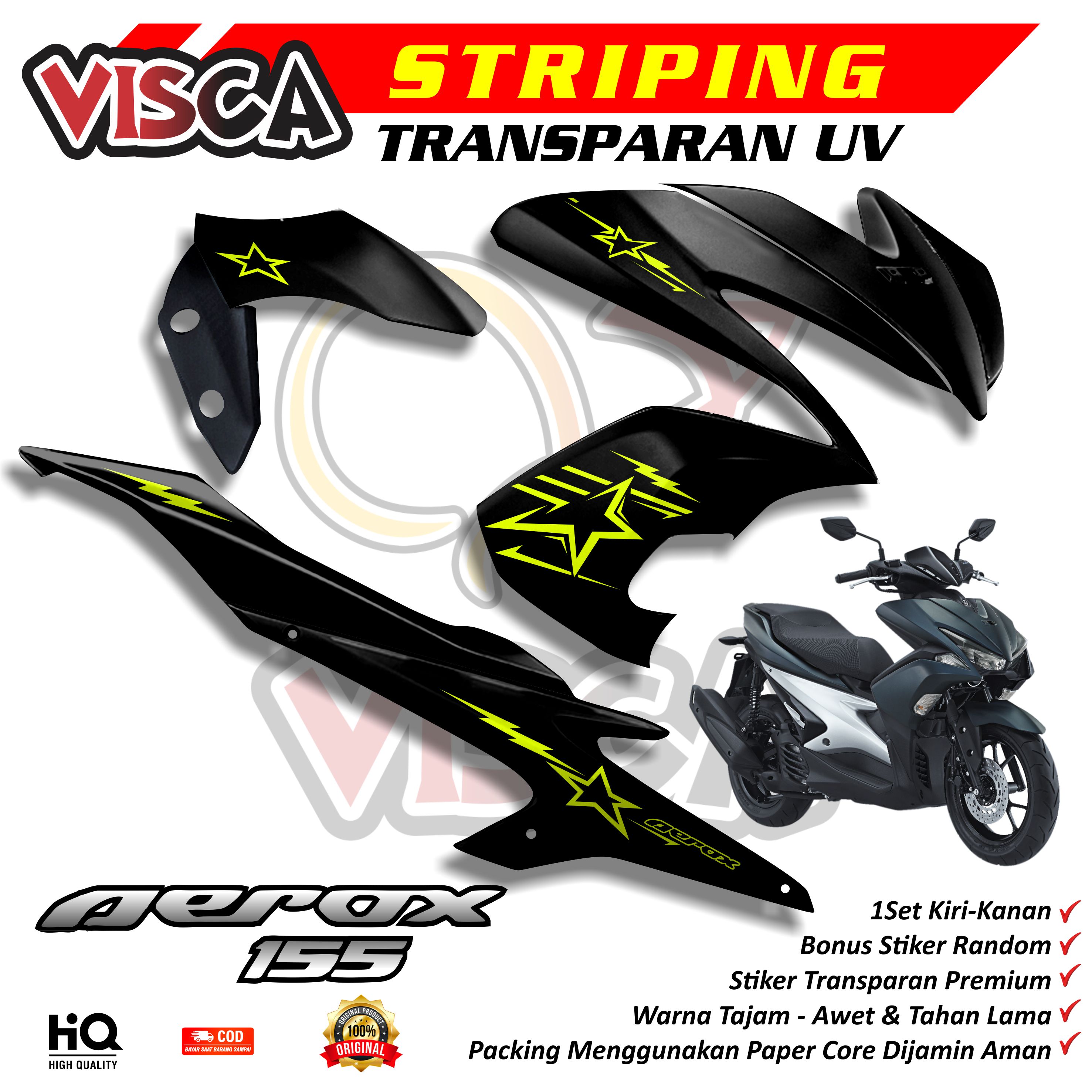 Transparent Striping Aerox Old 2018 2019 Simple Design Star Simple Variation Harga 29,000 rupiah*Gratis Ongkir