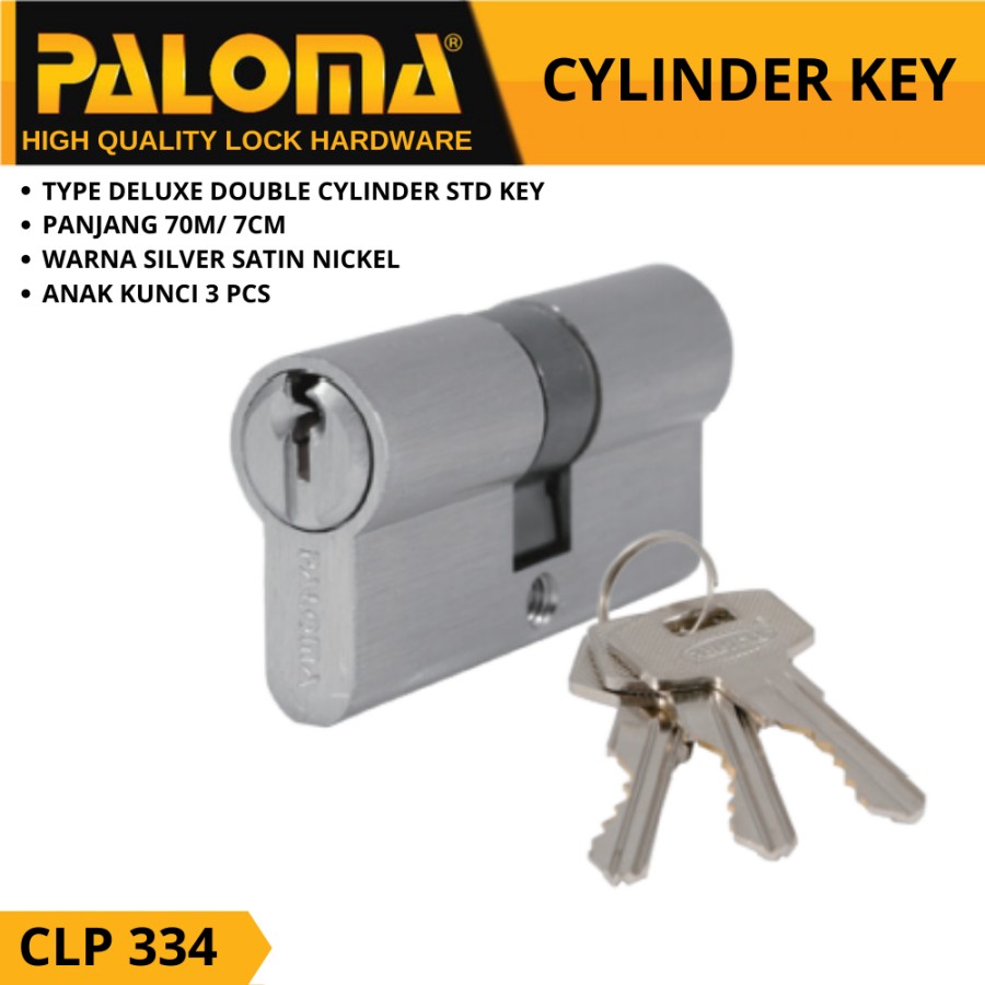 Double Cylinder PALOMA DELUXE CLP 334 DC-SK 70MM - STANDARD KEY Double Cylinder PALOMA DELUXE CLP 334 DC-SK 70MM - STANDARD KEY