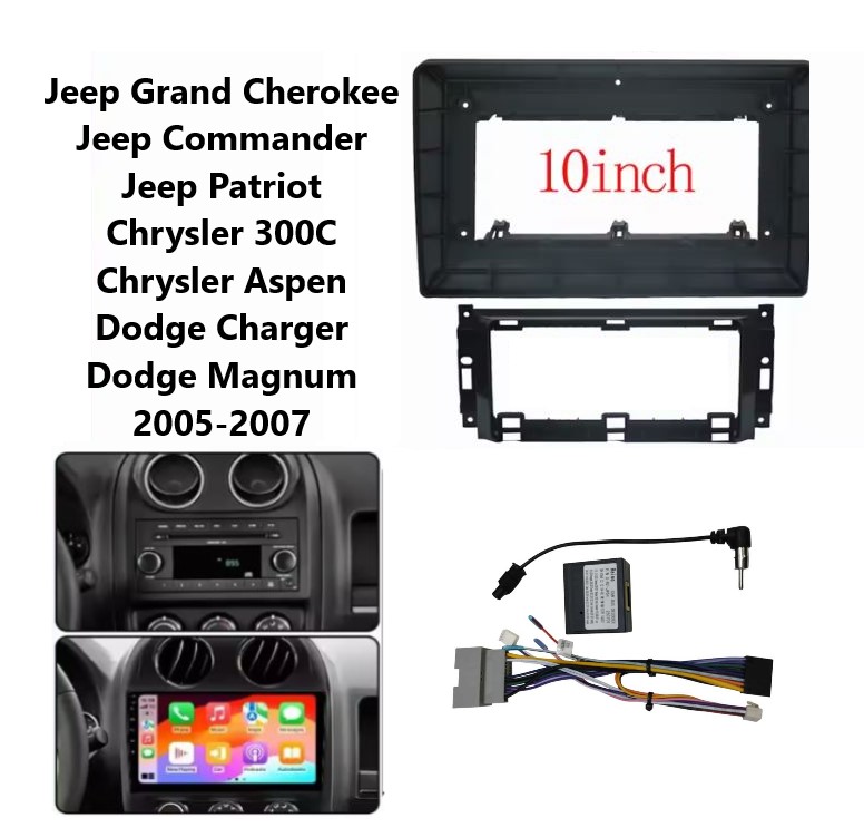 10 Inch Android Head Unit Frame for Jeep Grand Cherokee 2005 - 2007 Harga 425,000 rupiah*Gratis Ongkir