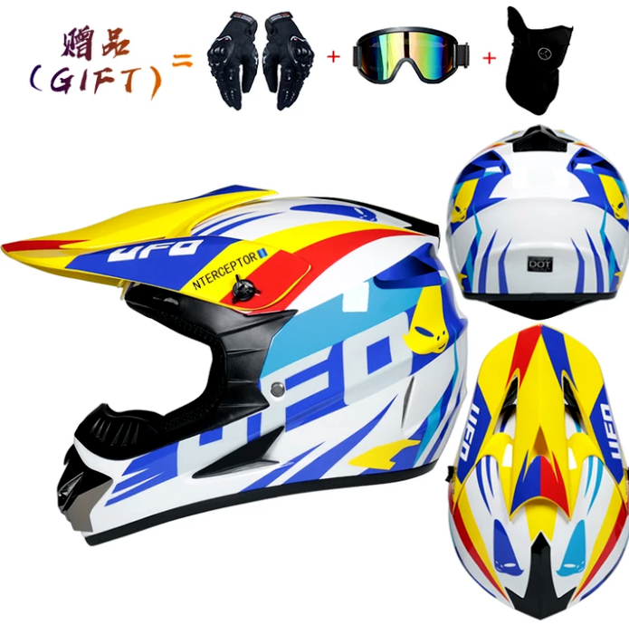 Motocross down hill UFO helmet, L size, plant logo (not sticker), lots of bonuses, no box Harga 575,000 rupiah*Gratis Ongkir
