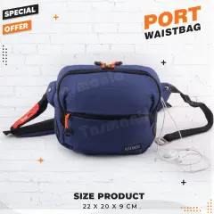TAS MANIA - Gear Bag - 13129 - Waistbag WITH EARPHONE HOLE BB - Tas Selempang Pria Tas Pinggang Groovy Tas Messenger