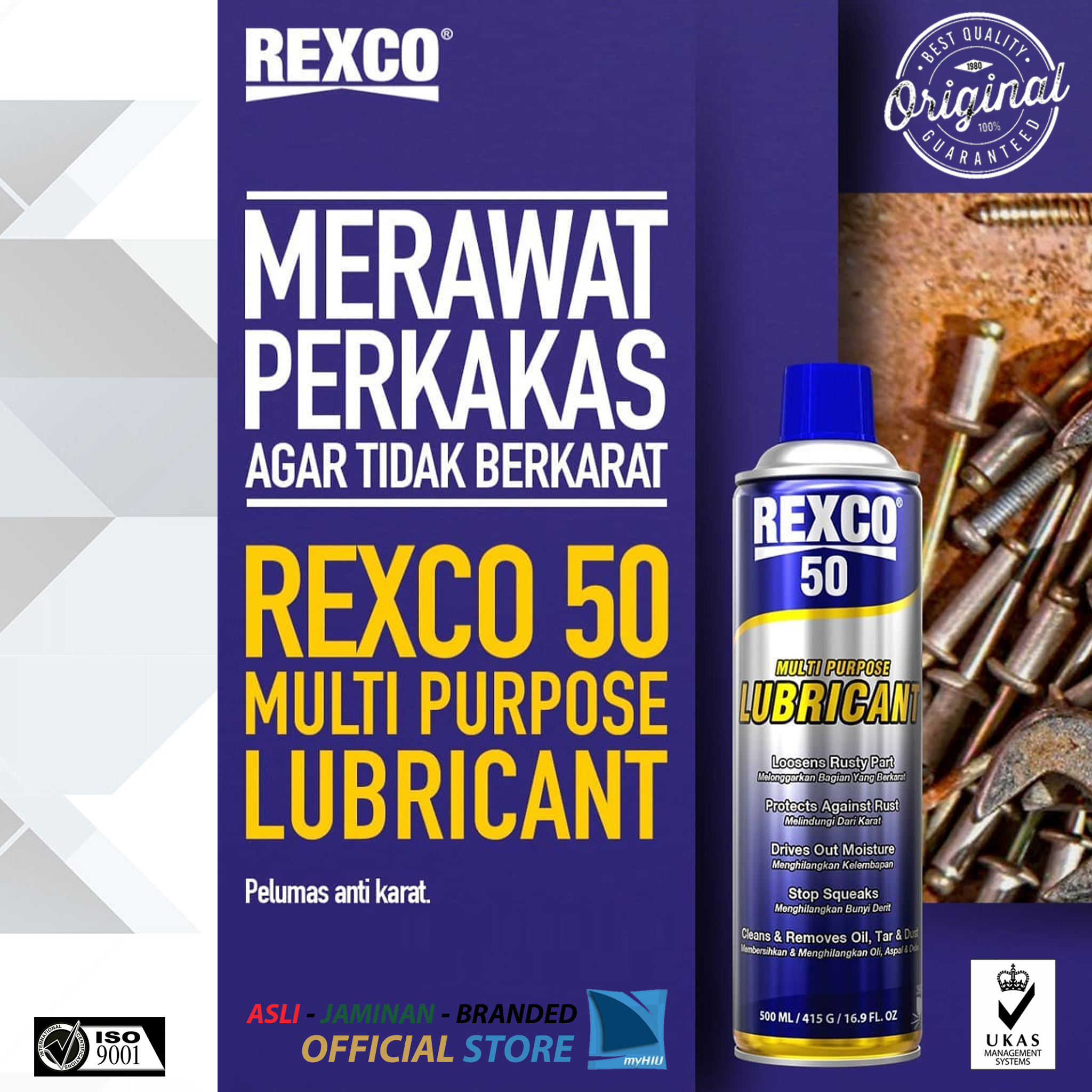 Pelumas Serbaguna 500 ml / Multipurpose Lubricant REXCO 50 Harga 44,600 rupiah*Gratis Ongkir