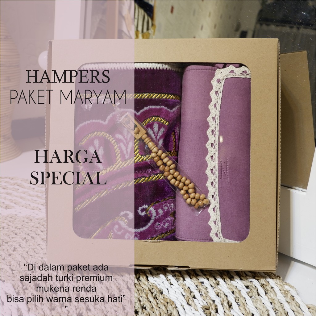 Hampers chick Mukena rayon lace and prayer mat premium