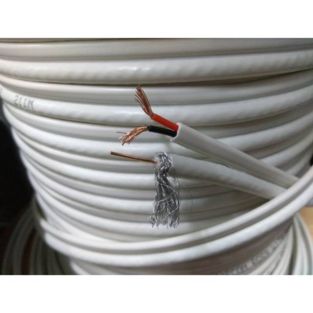 Kabel cctv RG59 plus power Meteran Harga 2,700 rupiah*Gratis Ongkir