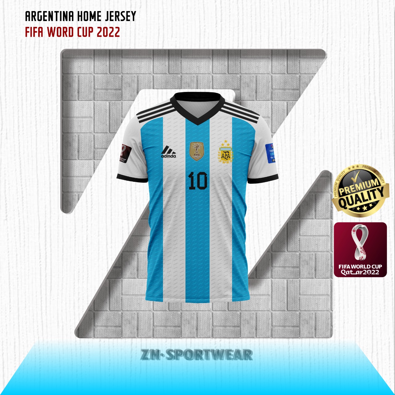 Maillot Argentine Adidas Messi Copa America 2024 - Homme Taille XL