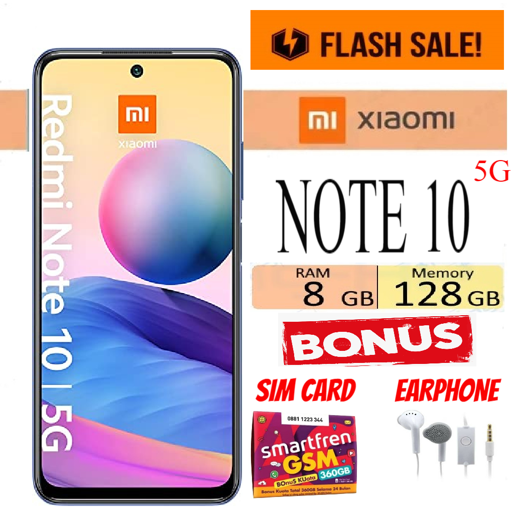 Xiaomi Redmi Note 10 5G 8/128 RAM 8GB ROM 128GB GARANSI - HIJAU Harga 1,700,000 rupiah*Gratis Ongkir