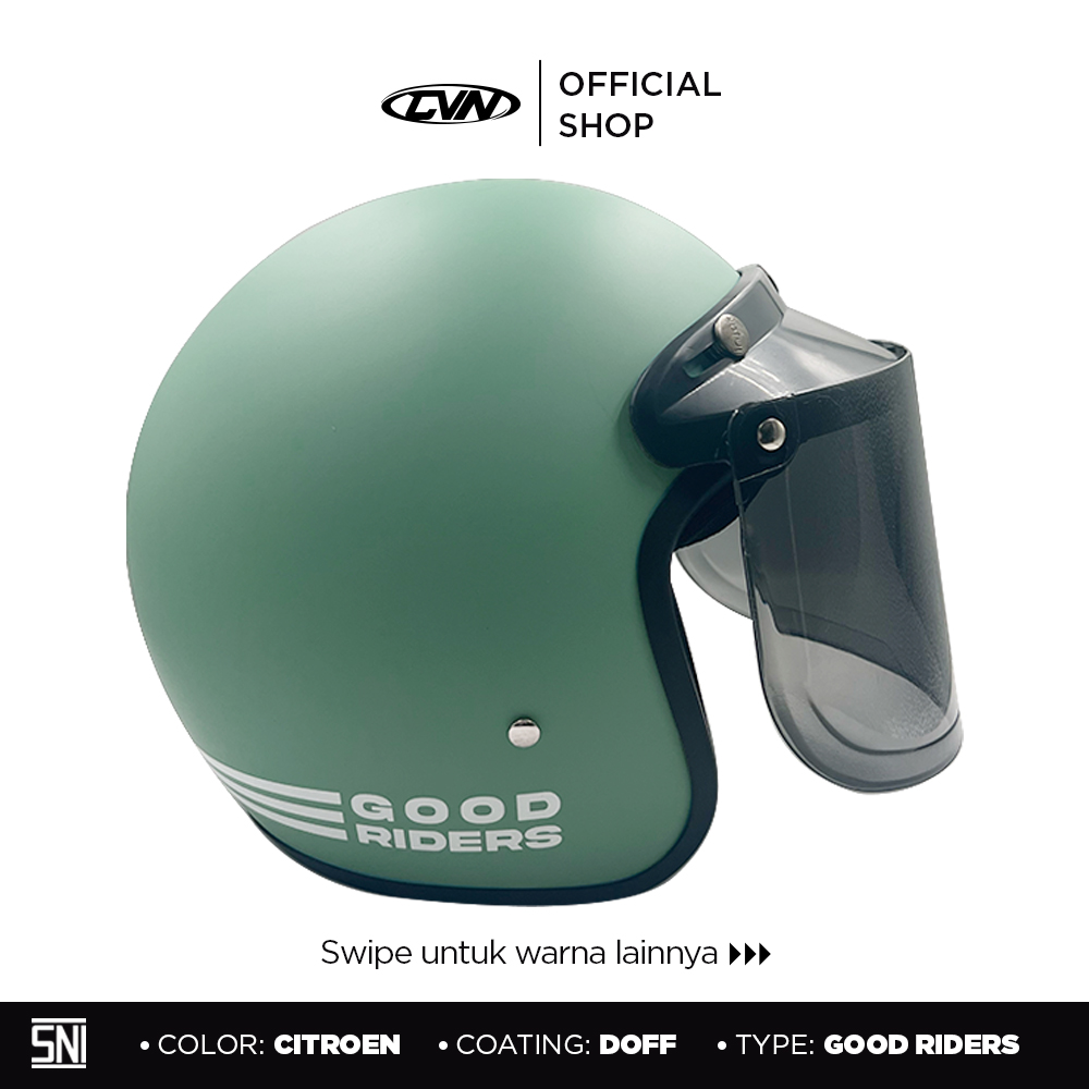 CVN - Helm Bogo Good Riders Warna Terbaru / Helm Retro Dewasa SNI Harga 82,500 rupiah*Gratis Ongkir