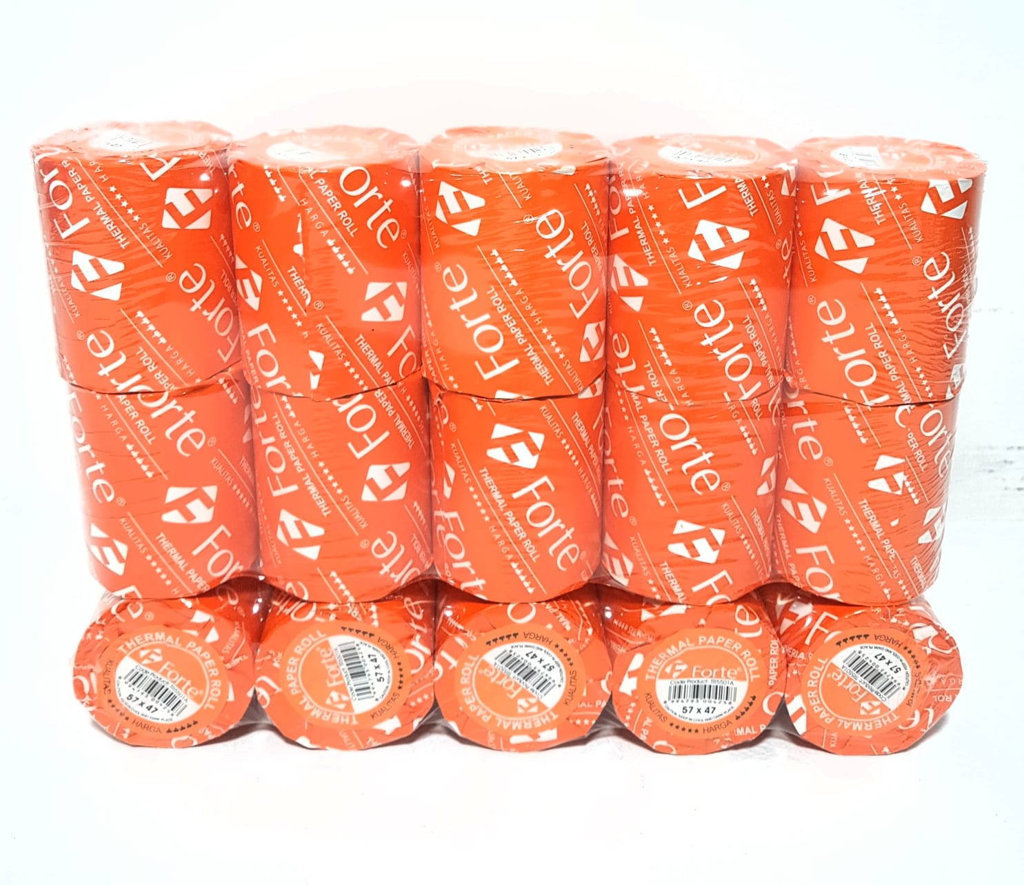 HARGA ( 1PACKS/10PCS ) PAPER THERMAL /KERTAS KASIR 57X47 FORTE ORIGINAL - Merek Forte Harga 44,787 rupiah*Gratis Ongkir