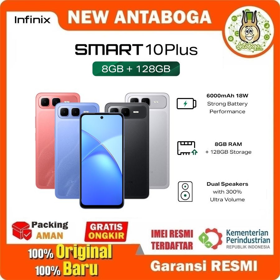 Infinix Smart 10 Plus 8/128 GB Garansi Resmi Harga  1,480,000 Ringgit*Penghantaran Percuma