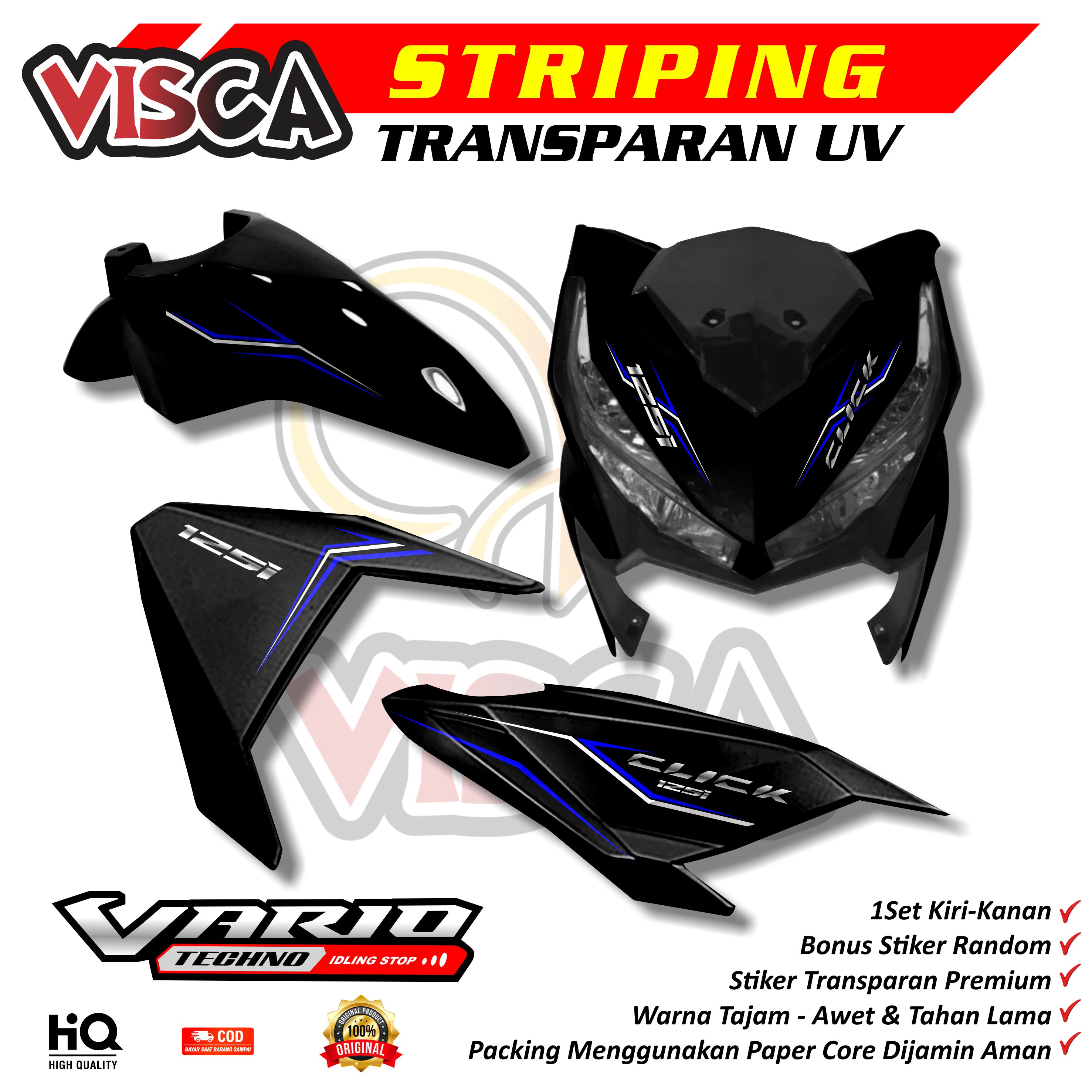 Transparent Striping Vario 125 150 Led 2015 - 2017 Simple Design Variation 125I Harga 29,000 rupiah*Gratis Ongkir