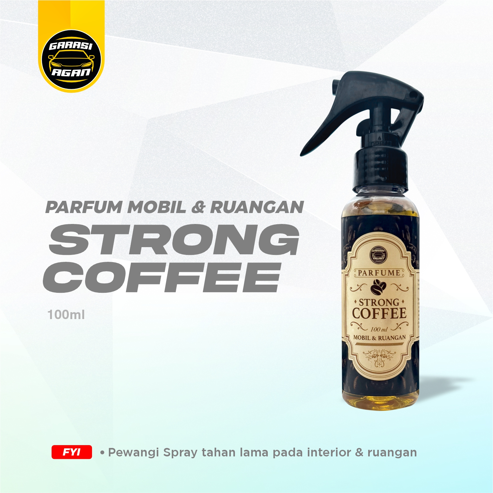 GARASI AGAN Parfum Strong Coffee Pengharum Mobil dan Ruangan Spray 100ml Aroma Kopi Parfume Harga 46,000 rupiah*Gratis Ongkir