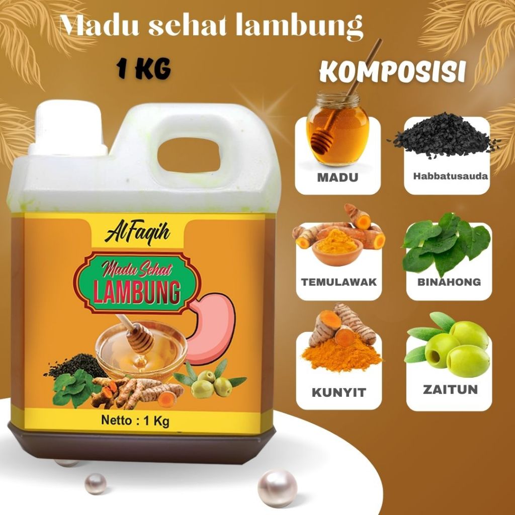 Al Faqih Madu Herbal Detox untuk Lambung Kronis &消化不良 - Botol Plastik 1 Kg