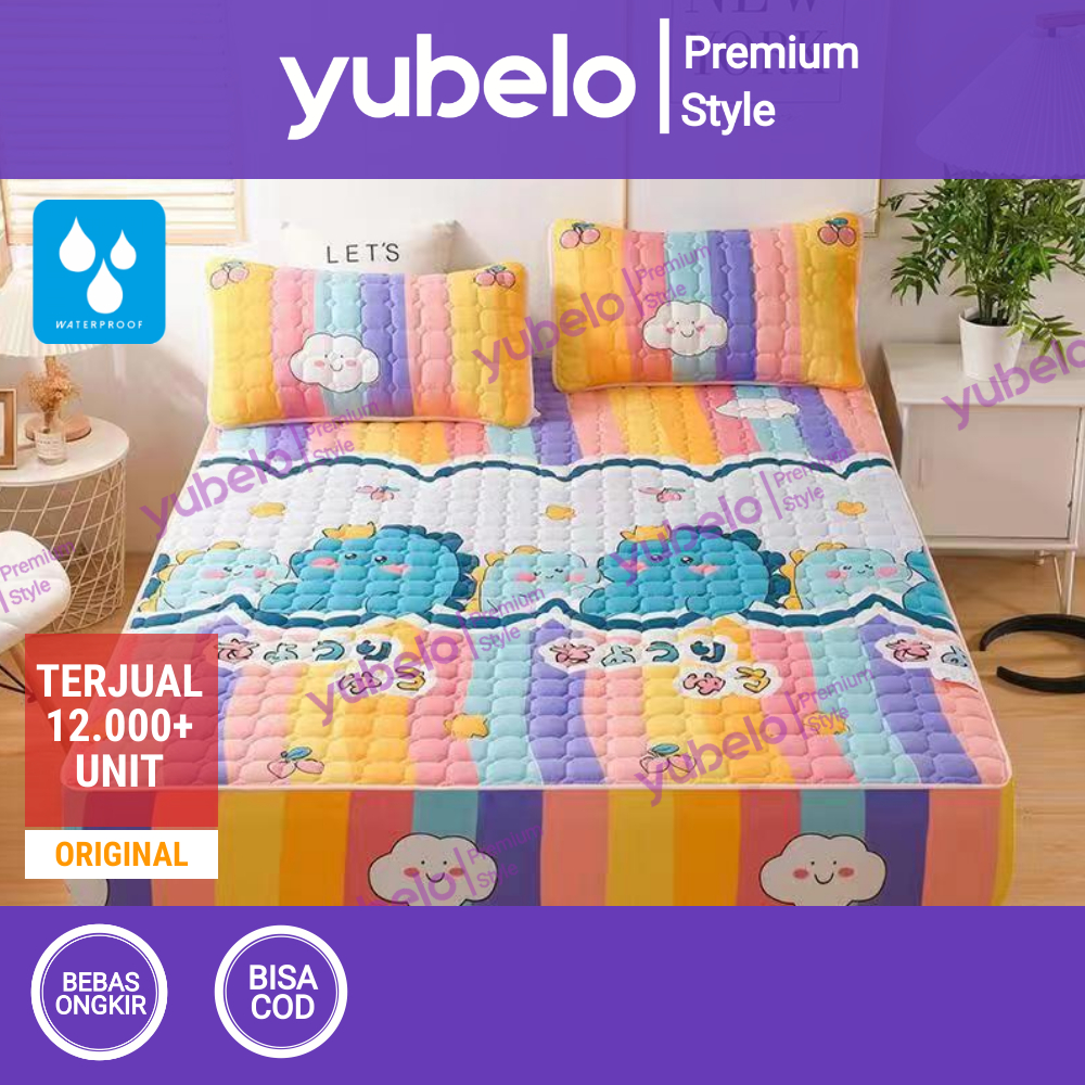 Yubelo Waterproof Quilt Bed Sheet Motif No 1 180 X 200 cm King- Premium Character Waterproof Bed Cover