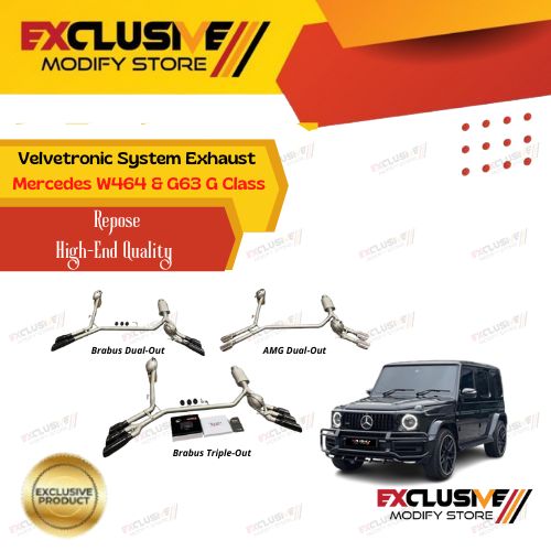 Repose high-end quality velvetronic system exhaust Mercedes G class G Wagon G350 G400 G500 G63 w464 & G63 exhaust Brabus dual/Triple/AMG Harga  83,500,000 Ringgit*Penghantaran Percuma