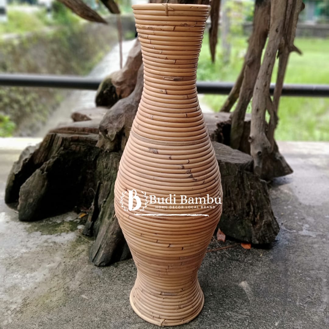 VAS Rotan Gucci Tinggi 60 CM POT Tanaman Bunga Kering Dekorasi Rumah / Studio Foto / Taman Termurah