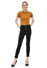 Hamlin Jourel Celana Panjang Wanita Skinny Jeans Classic Highwaist 5 Button Material Denim ORIGINAL - Black