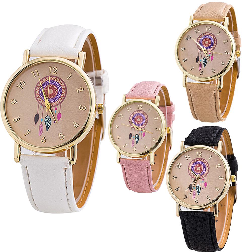 Jam Tangan Moonar Dengan Strip Berbahan Kulit PU Dan Bergambar Lonceng Angin Khusus Untuk Wanita