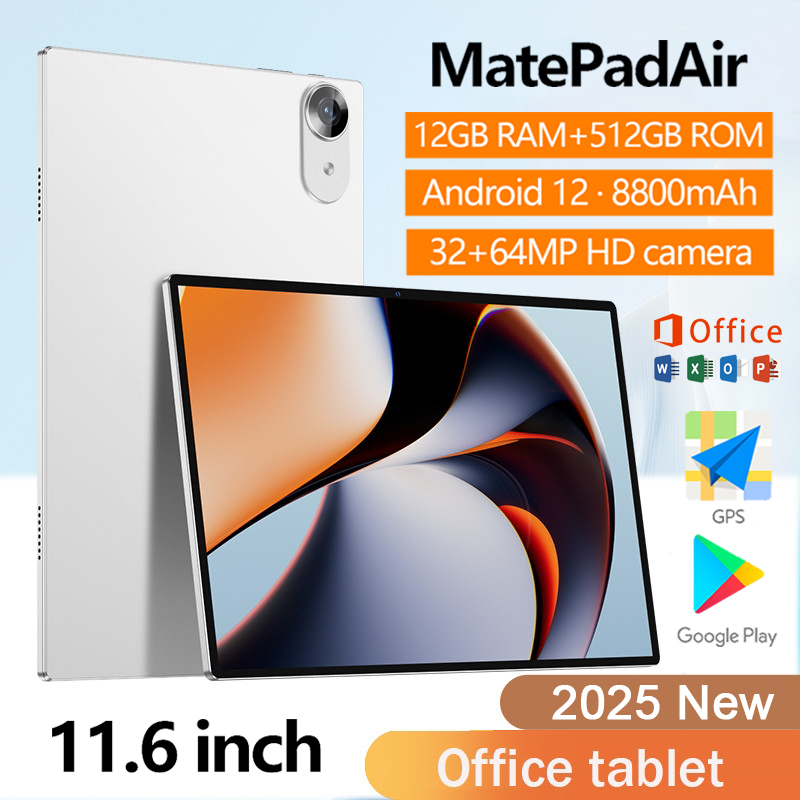 2025 New Original Tablet Pc New Matepad Air Wifi 5g 11.6 Inch Full Screen Large Screen 12Gb+512Gb Rom New Tablet Original Cheap Price Tablet Dual Sim Gaming Office Cheap Tablet Tablet for Children Learning Tablet Giá 948,000 Đồng*Miễn phí vận chuyển