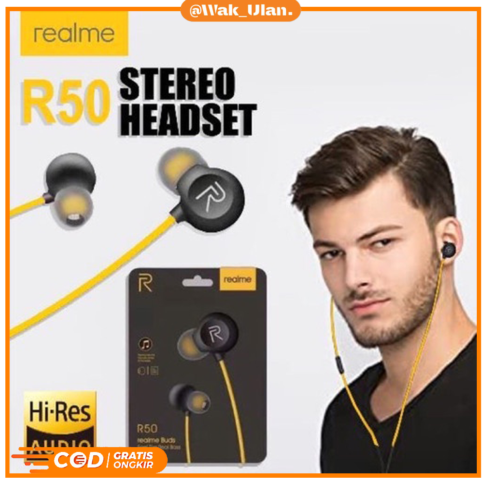 Headset Realme R50 R 50 R 50 Hf C12 C15 C9 C3 C2 C20 Buds 2 Music Sound Super Bass Lazada Indonesia