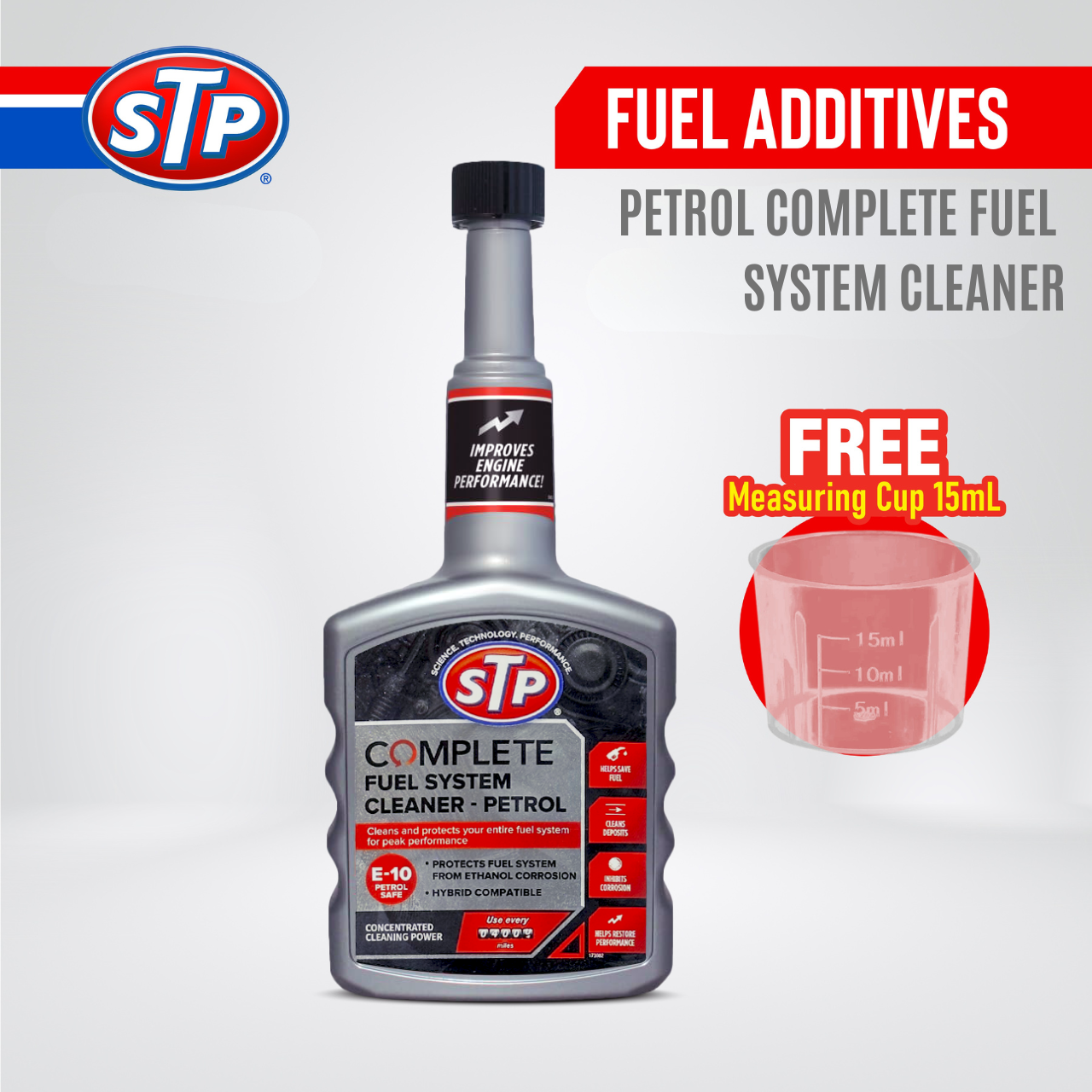 STP complete fuel system cleaner 400 ml mix gasoline car motorcycle cleaner combustion chamber carburetor Harga 143,840 rupiah*Gratis Ongkir