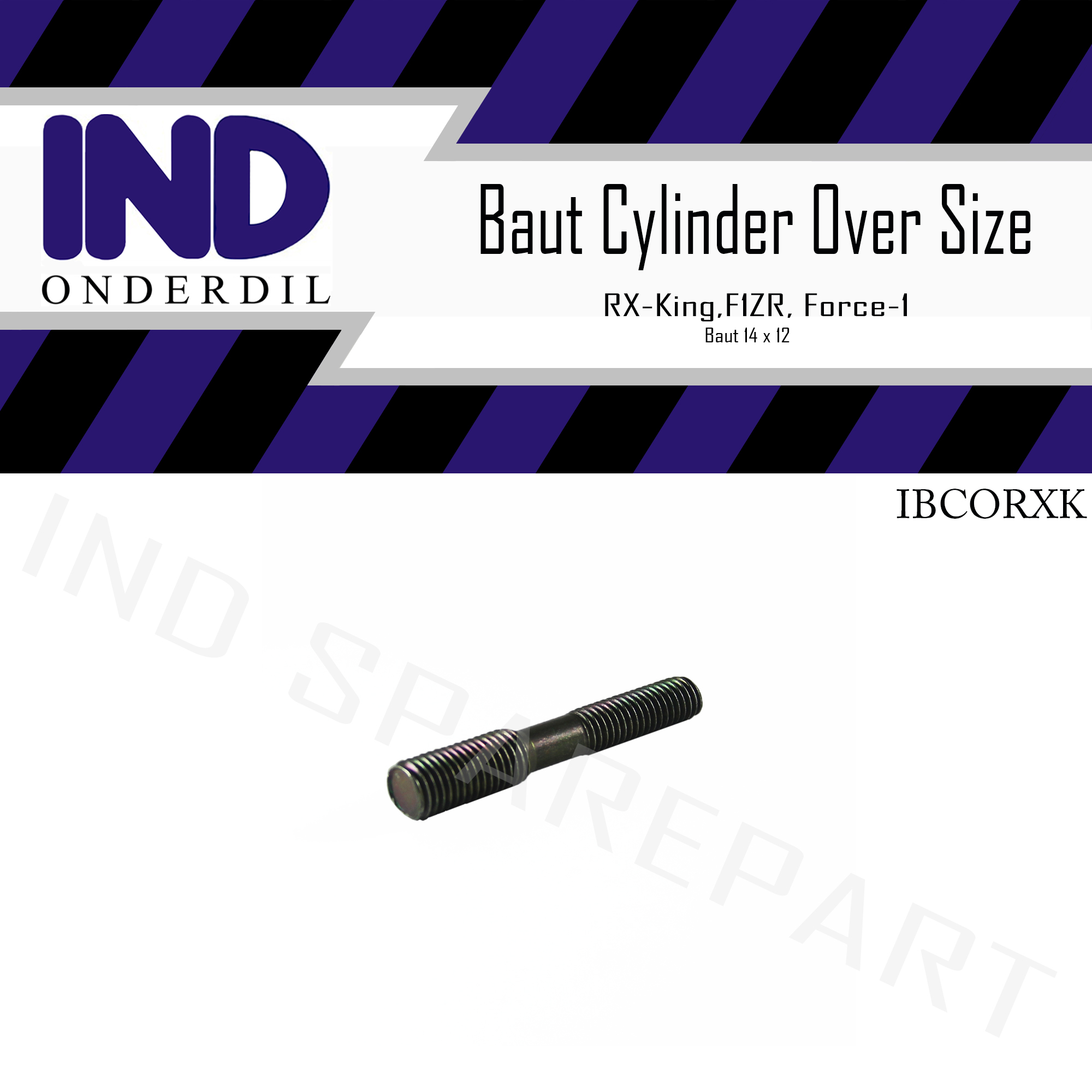 Baut-Baud Tanam Blok-Block Cylinder Oversize-Over Size Baut 12x14-M8xM10 RX King & RXZ & Force 1 & F1ZR & F1Z Harga 3,400 rupiah*Gratis Ongkir