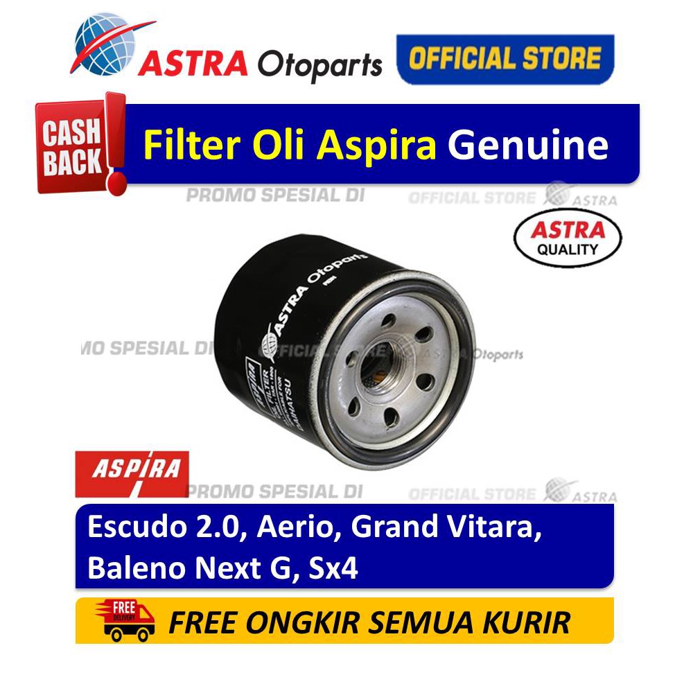 Filter Oli/ Oil Filter Aspira ESCUDO 2.0, AERIO, GRAND VITARA, BALENO NEXT G, SX4 Harga  40,000 Ringgit*Penghantaran Percuma